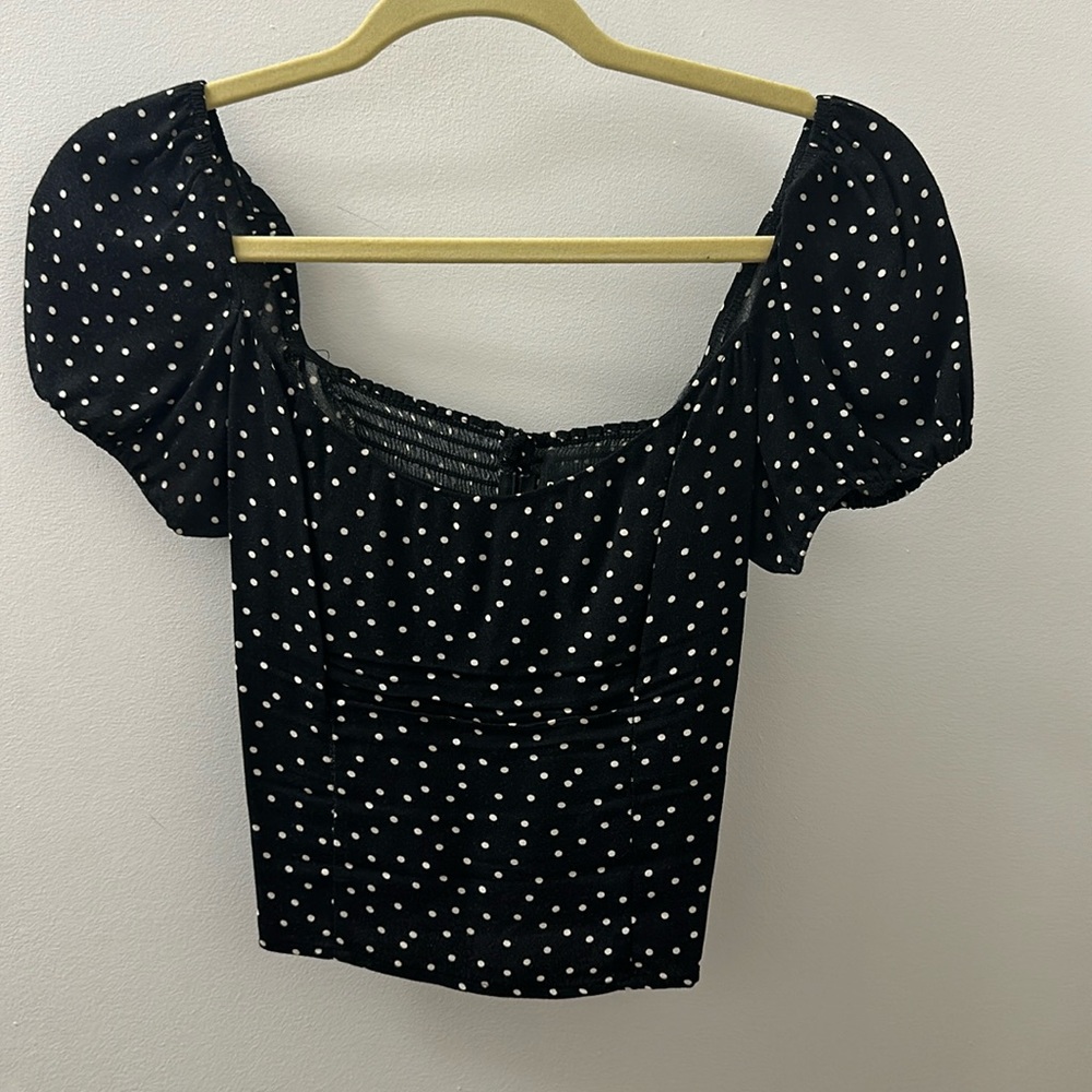 Reformation polka dot shirt